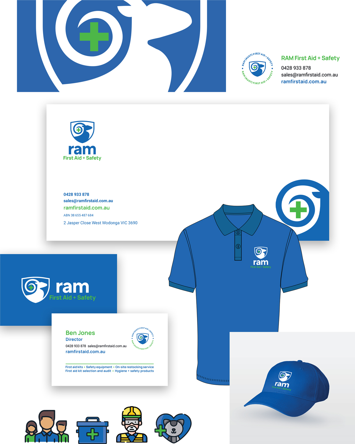 Branding + Misc Collateral | RAM First Aid + Safety, Wodonga