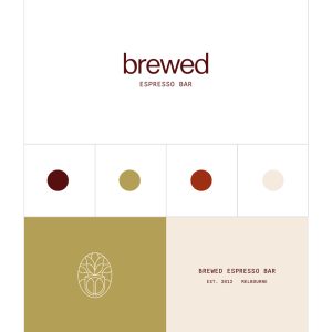 Brewed customisable brand kit for a coffee espresso bar by Leysa Flores Design